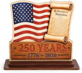 KATINAT 250 Anniversary USA Merchandise, USA 250th Anniversary Wooden Plaque Desk Sign with USA Flag, Patriotic Decorations, 4th of July Decorations, 1776-2026 Decor by KATINAT