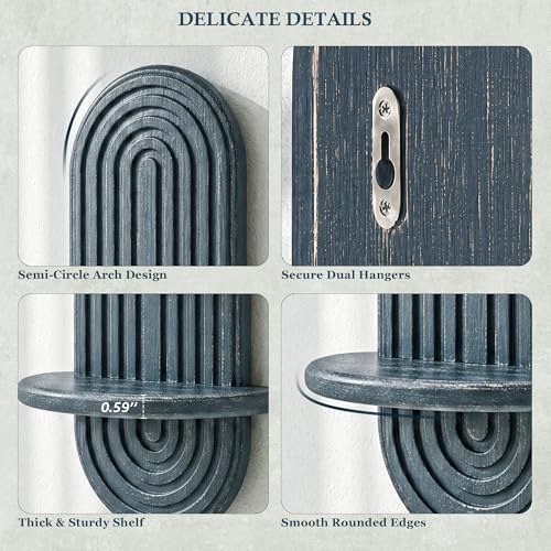 Plant Wall Shelf for Wall Decor: Hanging Plant Shelf for Planter, DenimBlue - Image 6