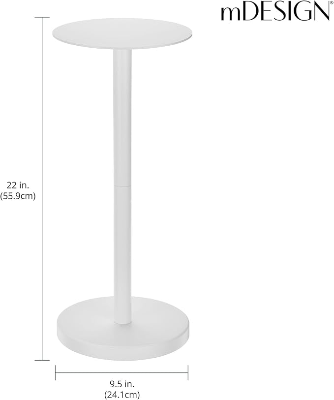 mDesign Glass Top Side/End Drink Table - Image 3