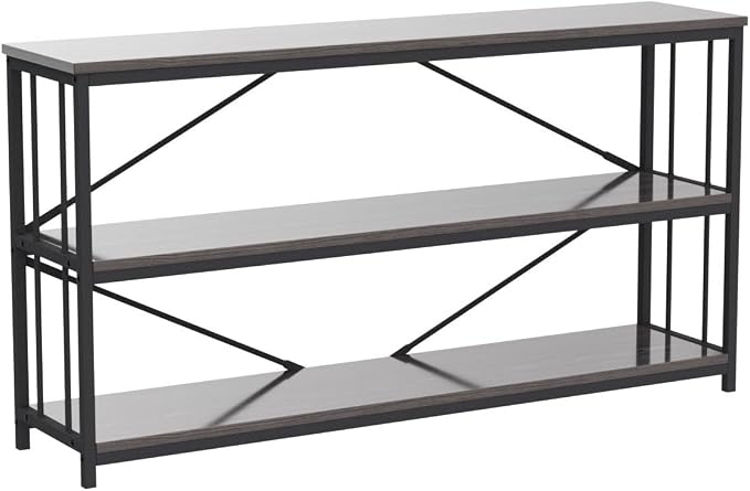 LVB Industrial Console Table, Metal and Wood Sofa Table, Rustic Entryway Table - Image 4