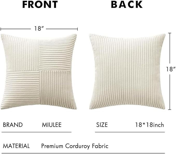 MIULEE Cream White Decorative Throw Pillow Covers - Image 7