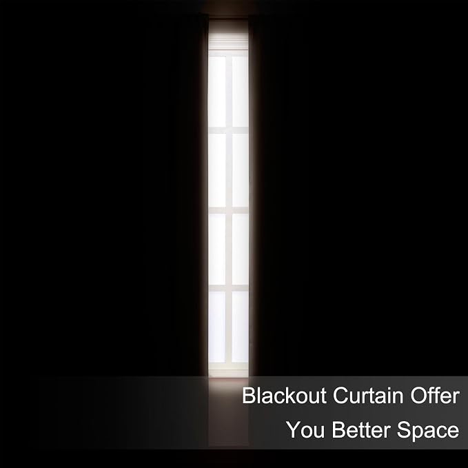 Blackout Curtains 52 x 90 Inch Long Chocolate Curtains Set of 2 Panels Room - Image 3