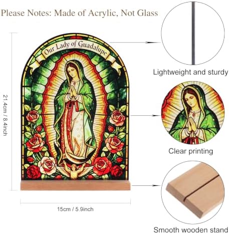 KOMI Catholic Icon Our Lady of Guadalupe Stand Ornament Statue Acrylic Home Altar Decor Christian Gifts - Image 2