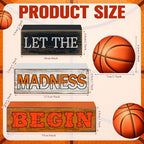 Yuntau 4 Pcs Basketball Table Decorations Wooden Blocks Tiered Tray Decor - Image 3