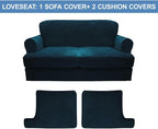 CUCRAF T Cushion Sofa Cover 3 Piece Loveseat Slipcovers, Soft Thick Velvet - Image 5