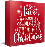 Have Yourself A Merry Little Christmas Decor, Merry Christmas Decor for Home, Cute Xmas Decorations for Table, Funny Xmas Decorations Sign 5 x 5 inches by YUANHAO