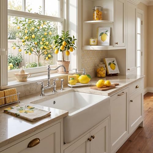 4 Pcs Lemon Kitchen Decor Ceramic Soap Dispenser Set - Image 6
