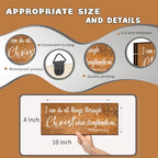 4 Pieces Bible Verses Wall Decor Orange Bathroom Decor Christian Signs Religious Art for Home Motivational Prayer Wall Art for Living Room Office Bedroom Bathroom(Orange,10x4") - Image 4