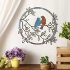 Ferraycle Metal Wall Art Bird Branches Hanging Ornament, Retro Color - Image 3
