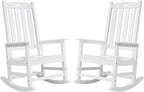 Psilvam Oversized Outdoor Rocking Chair Set of 2, HDPE Porch Rocker by PsilvamGardenFurniture