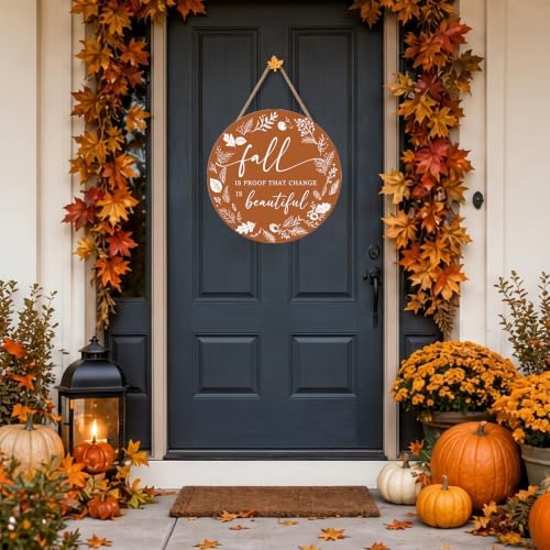 Fall Decorations for Home, Minimalist Fall Wooden Door Sign - Image 3