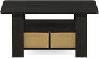 Furinno Coffee Table with Bins, Espresso/Brown - Image 8