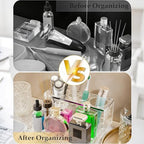 Glass Bathroom Accessories Set 5Pcs Crystal Clear- Foaming Soap Dispenser, Soap Dish, Cup, Acrylic Toothbrush Holder with Tray Organizer, Cotton Swab Jar, Bathroom Counter Set Sink Decor - Image 5