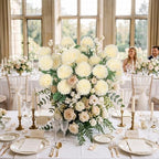 8PCS Champagne 24 Head 3" Large Chrysanthemum Artificial Flower Balls Stems - Image 2