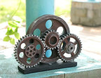 Industrial Steampunk Gear Train Figurine, Cog Wheel Statue, Resin Model, Home Bar Décor Ornament 7.7" H Copper - Image 3
