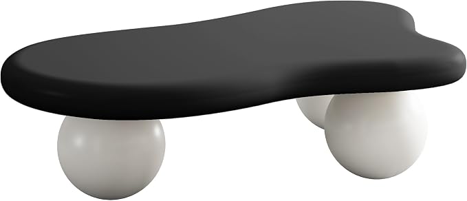 47.2" Cloud Coffee Table with 3 Ball Legs, Modern Irregular Center Table - Image 9