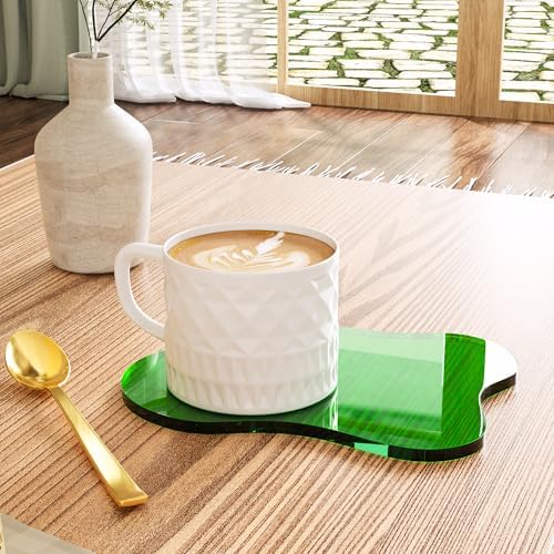 Acrylic Coaster Decorative Plates, Dark Green Bar Drink Coaster, Clear Cloud Shape Coffee Cup Coaster, Perfect for Tabletop Protection and Accessories Display.(Dark Green - Image 3