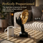 Gold Decor Abstract Face Statue, Resin Sculpture for Home Shelf - Image 3