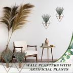 Jexine 2 Pcs Hanging Artificial Planters Wall Decor, Antique, Eucalyptus - Image 5