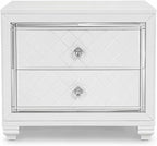 First of a Kind Shiney Contemporary 5 Piece Queen Bedroom Set High Gloss White - Image 8