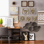 JJALIGHTS Exquisite Resin Animal Head Wall Sculpture (Gift Metal Frame) - Imitation Copper Vintage Decor for Living Room, Bedroom & Office | Decorative Wall Hanging Art - Image 6