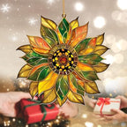 Stained Glass Acrylic Sunflower Ornament – Colorful Glass Sun Catcher for Windows, Christmas Tree Decoration 2025, Hanging Holiday & Everyday Décor Gift(Sun-22) - Image 7