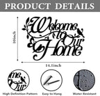 Welcome to Our Home Metal Wall Sign, Entryway Decor, Black,10x14.1 inches - Image 3