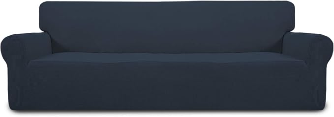 Easy-Going Stretch 4 Seater Oversized Sofa Couch Cover Dark Blue | 1-Piece by Easy-Going