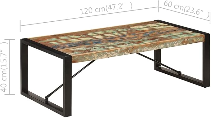 Coffee Table 47.2"x23.6"x15.7" Solid Reclaimed Wood, End Tables, Living Table - Image 2