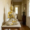 Gold Sitting Buddha Statue Decor Meditation Gifts Zen Art Indoor Statue by Unknown