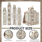Lineshading 4 Pcs Christian Table Decor Wooden Book God All Things Possible - Image 3