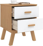 Scandinavian Style Bedside Cabinet in White and Brown - Image 4