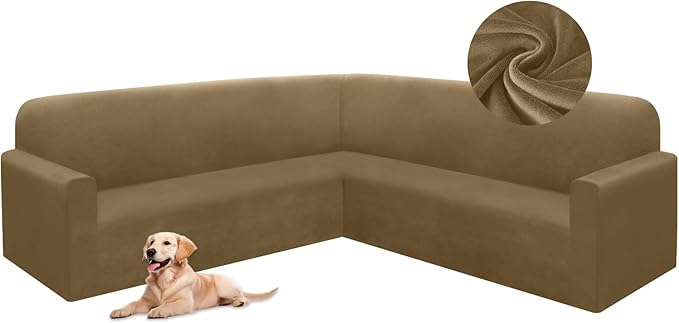 HDCAXKJ Corner Sectional Couch Covers Velvet Stretch L Shape Sofa Cover Soft by HDCAXKJ