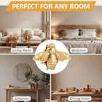 DOQXYAVM Gold Honey Bee Wall Art Decor, 3D Resin Bee Wall Sculpture, Hanging Insect Home Decoration for Living Room, Bedroom, Bathroom, Kitchen (S) - Image 5