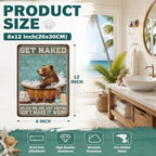 Bear Bath Metal Tin Sign 12x8 Inch Bear Metal Poster Bear Tub Metal Tin Sign Home Kitchen Garden Bar Pub Restaurant Bathroom Are Wall Decor - Image 2