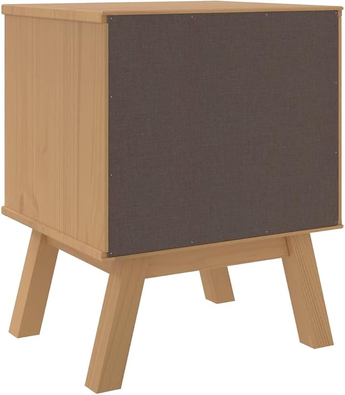 Scandinavian Style Bedside Cabinet in White and Brown - Image 9