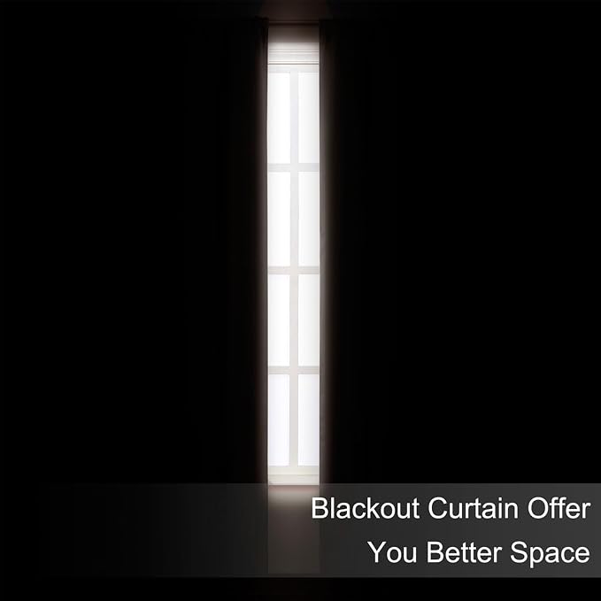 Blackout Curtains 66 x 84 inch/Brown Curtains Set of 2 Panels/Thermal Insulated - Image 3