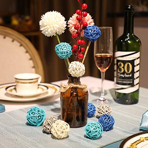 Wicker Ball Orbs,Dark Blue, Sky Blue, Gray, White,2.8'',2.4'',2'',1.6'' - Image 5