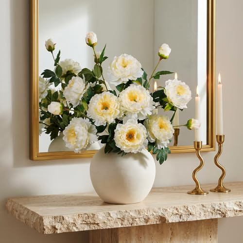 Silk Peonies Artificial Flowers, Champagne, 4PCS, 31.5'' Long Stem - Image 6