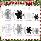 Wenqik 16 Pcs Wooden Snowflake 3D Centerpieces,White, Black, Silver - Image 3