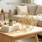 Gold Geometric Sphere Metal Tabletop Decor Sculpture - Image 4