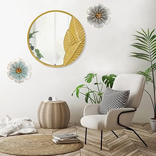 Metal Flower Wall Art Decor, 8.3" Rustic Modern Floral Sculpture, Distressed Iron Wall Hanging Home Decoration Accent Artworks for Indoor Kitchen Bedroom Living Room Office Outdoor Garden Patio - 06 - Image 6
