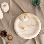 Koville Italian Round Travertine Tray, 8" Vanity Decorative Marble Tray for Countertop, Catchall for Perfume, Candles, Jewelry Dish - Image 5