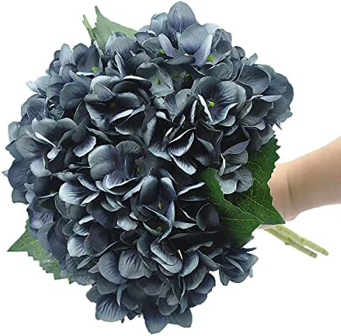 6Pcs 18" Grey Silk Hydrangea Artificial Flowers - Image 3