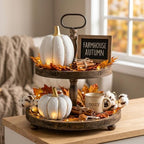 FESTGLOX Fall Pumpkin Decor, 2Pcs Resin Pumpkins for Decorating - Image 6