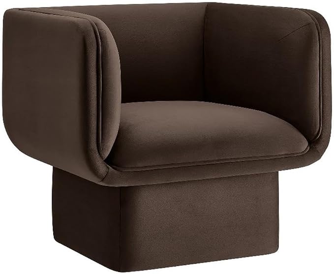 Modway Tate Performance Velvet Accent Chair in Chocolate Brown by Modway