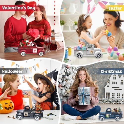 Farmhouse Lemon Decor 13.4" Vintage Truck with 20 Magnets, Yellow - Image 6