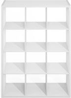 Furinno Simple Cube Storage Organizer, 12-Cube Display Shelf, Open Back - Image 6