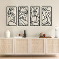 Bakovity Black Metal Bathroom Wall Decor Minimalist Line Art Wall Decor Black Abstract Modern Wall Art for Bathroom Living Room Bedroom (4 Pcs,17 x 9 in) by BakovityOutdoorGlovesGear