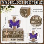 4 Pcs Table Decorations Tiered Tray Decorations Mini Wooden Books Signs for Office Shelf Classroom Tabletop Bookshelf(Easter) - Image 4